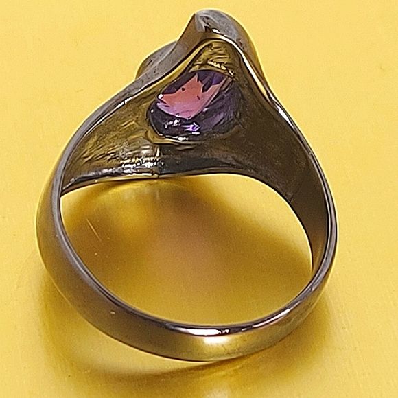 Natural   Not Enhanced Amethyst Ring 925 Sterling Silver Size 8