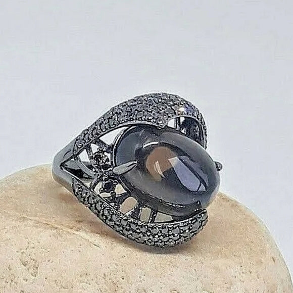 Natural Smoky Quartz 925 Sterling Silver Ring