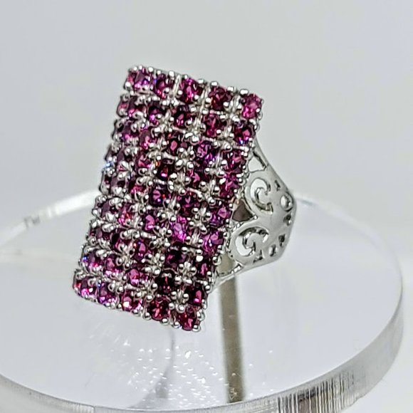 Unheated Natural Pink Rhodolite Garnet 2.5mm 925 Sterling Silver Ring Size 6.5