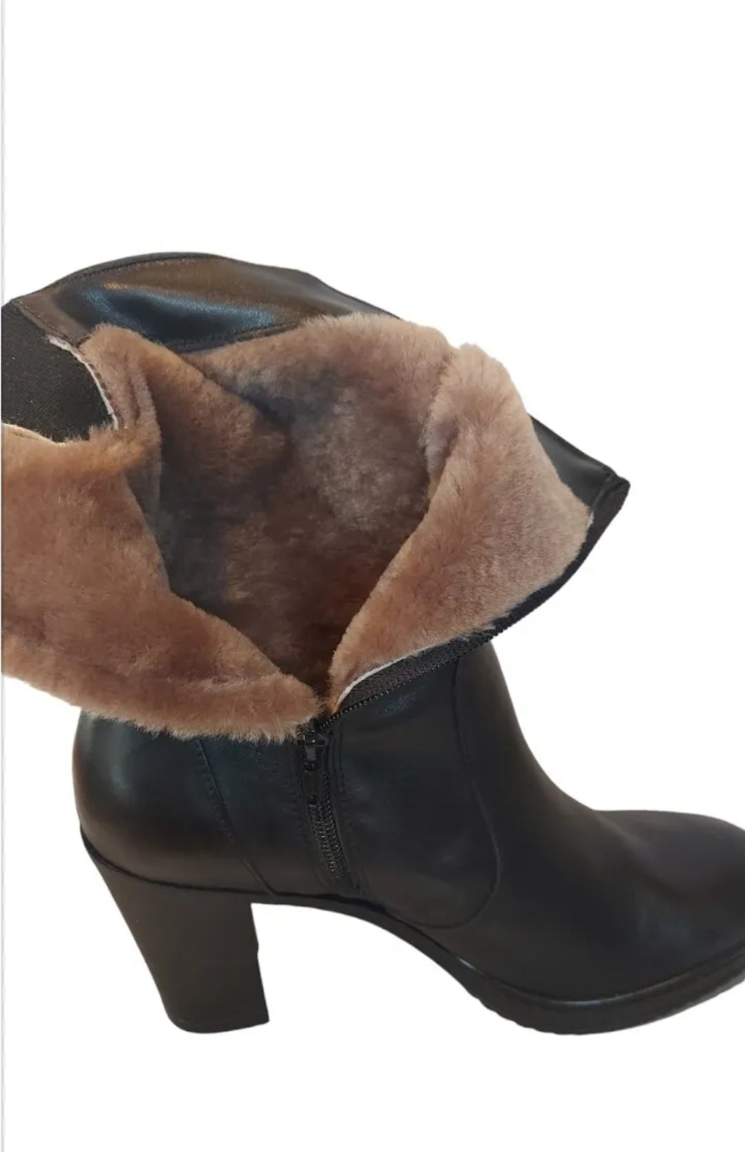 Real Leather Italian Ankle Boots with Fur Lining