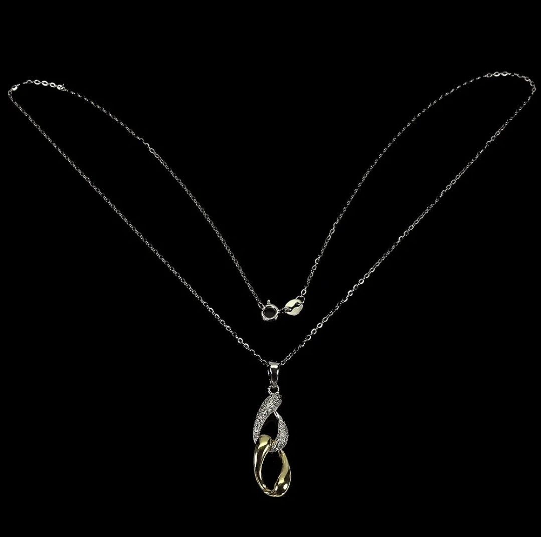925 Sterling Silver Gold Plated Necklace 18"