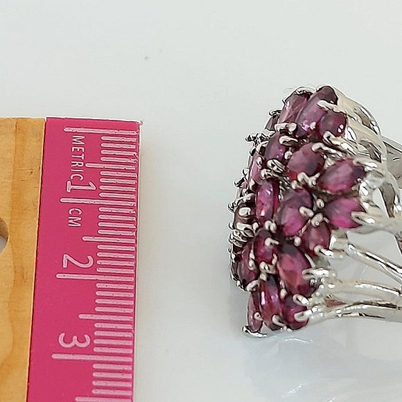 Natural Oval Pink Rhodolite Garnet 6x4mm 925 Sterling Silver Ring Size 7.25