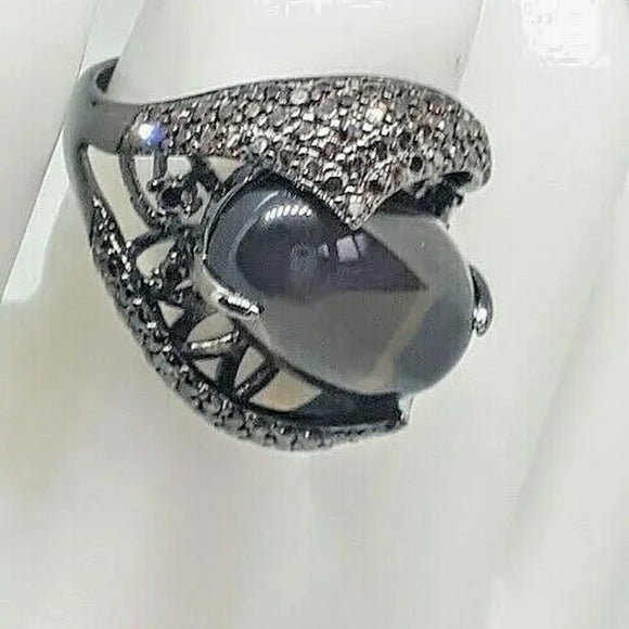 Natural Smoky Quartz 925 Sterling Silver Ring