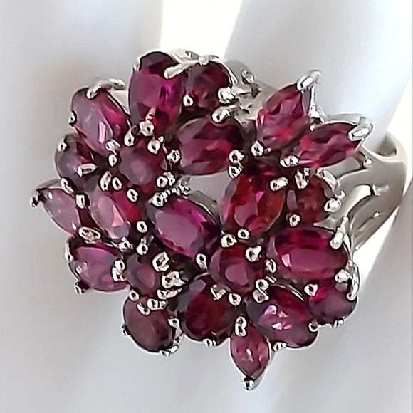 Natural Oval Pink Rhodolite Garnet 6x4mm 925 Sterling Silver Ring Size 7.25