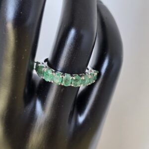 Natural Emerald 925 Sterling Silver Band