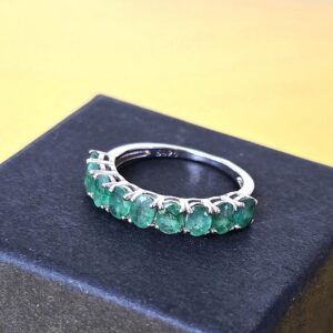 Natural Emerald 925 Sterling Silver Band