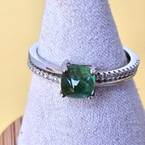 Natural Emerald 925 Sterling Silver Ring Sz 7