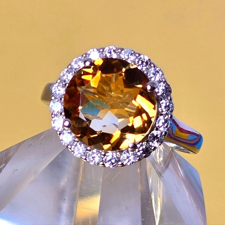 Natural Round Citrine 10mm 925 Sterling Silver Jewelry Ring Size 6