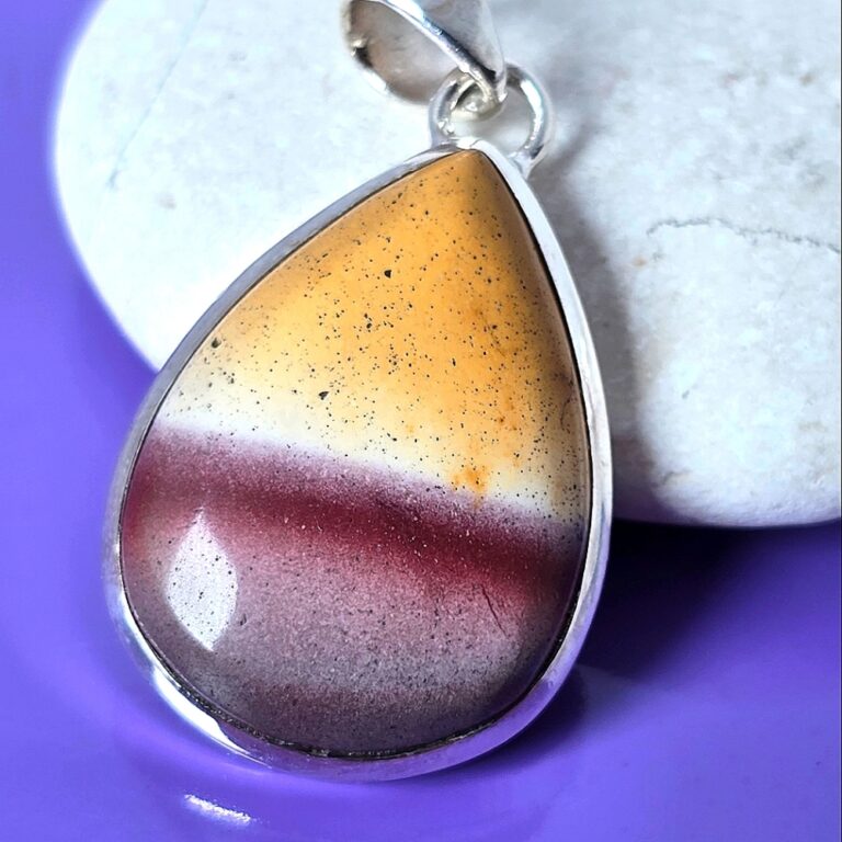 Natural Large Mookaite Jaspar 925 Sterling Silver Pendant