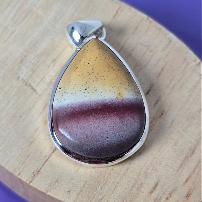 Natural Large Mookaite Jaspar 925 Sterling Silver Pendant