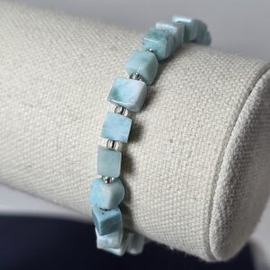 Natural Larimar Stretchable Bracelet