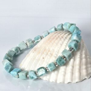 Natural Larimar Stretchable Bracelet