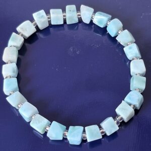 Natural Larimar Stretchable Bracelet