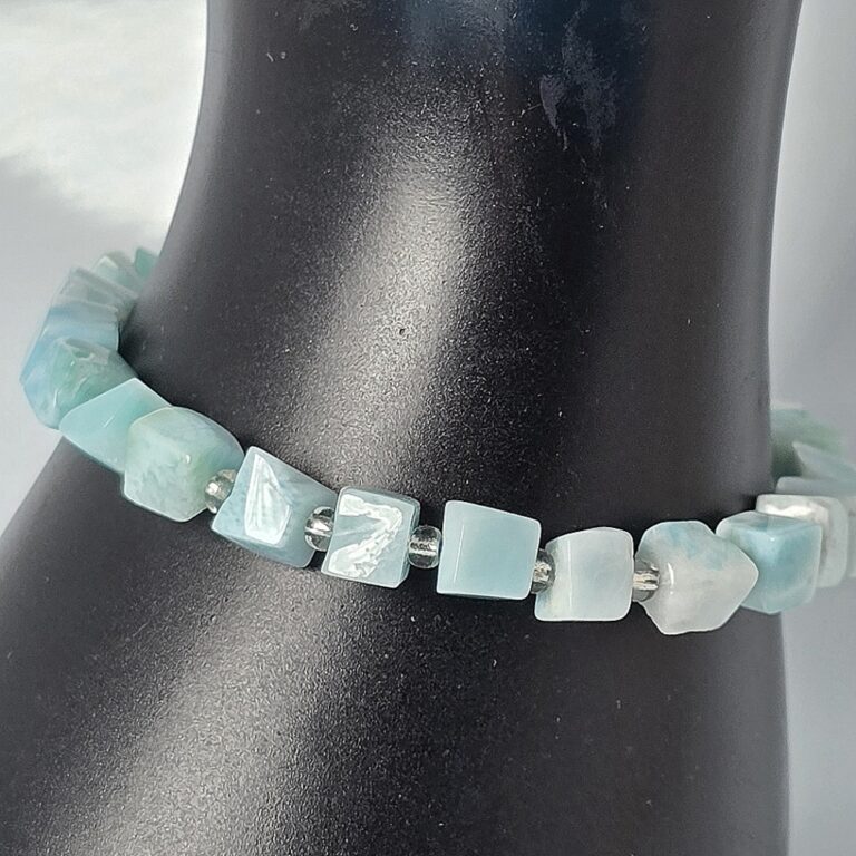 Natural Larimar Stretchable Bracelet