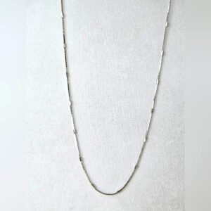 Italian 925 Sterling Silver 1mm Chain Necklace 22" (long)