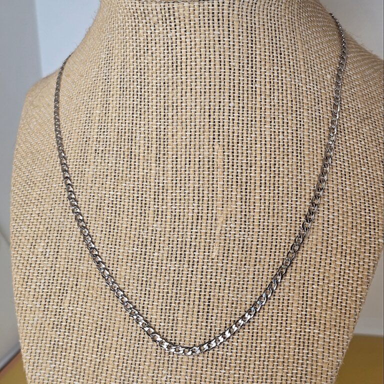 2.5mm 925 Sterling Silver Cuban Link Chain Necklace 18"