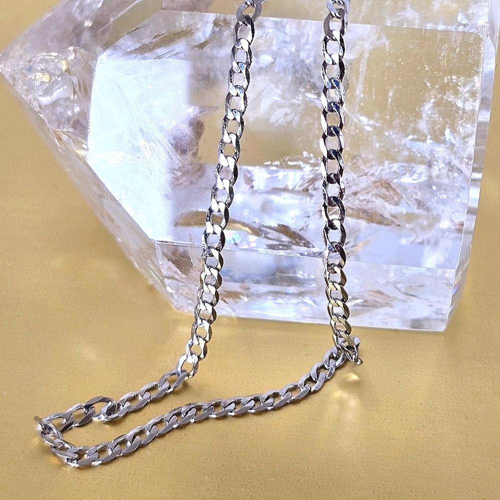 2.5mm 925 Sterling Silver Cuban Link Chain Necklace 18"