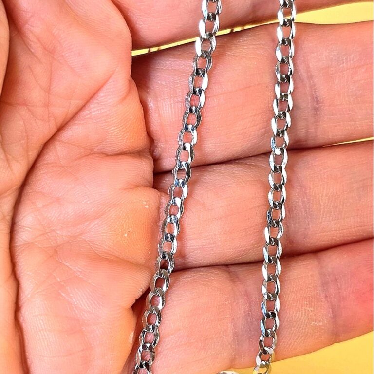 2.5mm 925 Sterling Silver Cuban Link Chain Necklace 18"