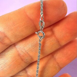 Italian 925 Sterling Silver 1.5mm Chain Necklace 18" (long)