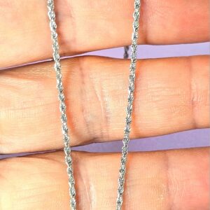 Italian 925 Sterling Silver 1.5mm Chain Necklace 18" (long)