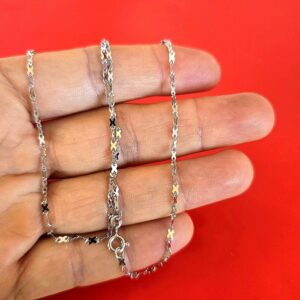 Italian 925 Sterling Silver 2mm Chain Necklace 18"(long)