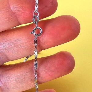 Italian 925 Sterling Silver 2mm Chain Necklace 18"(long)