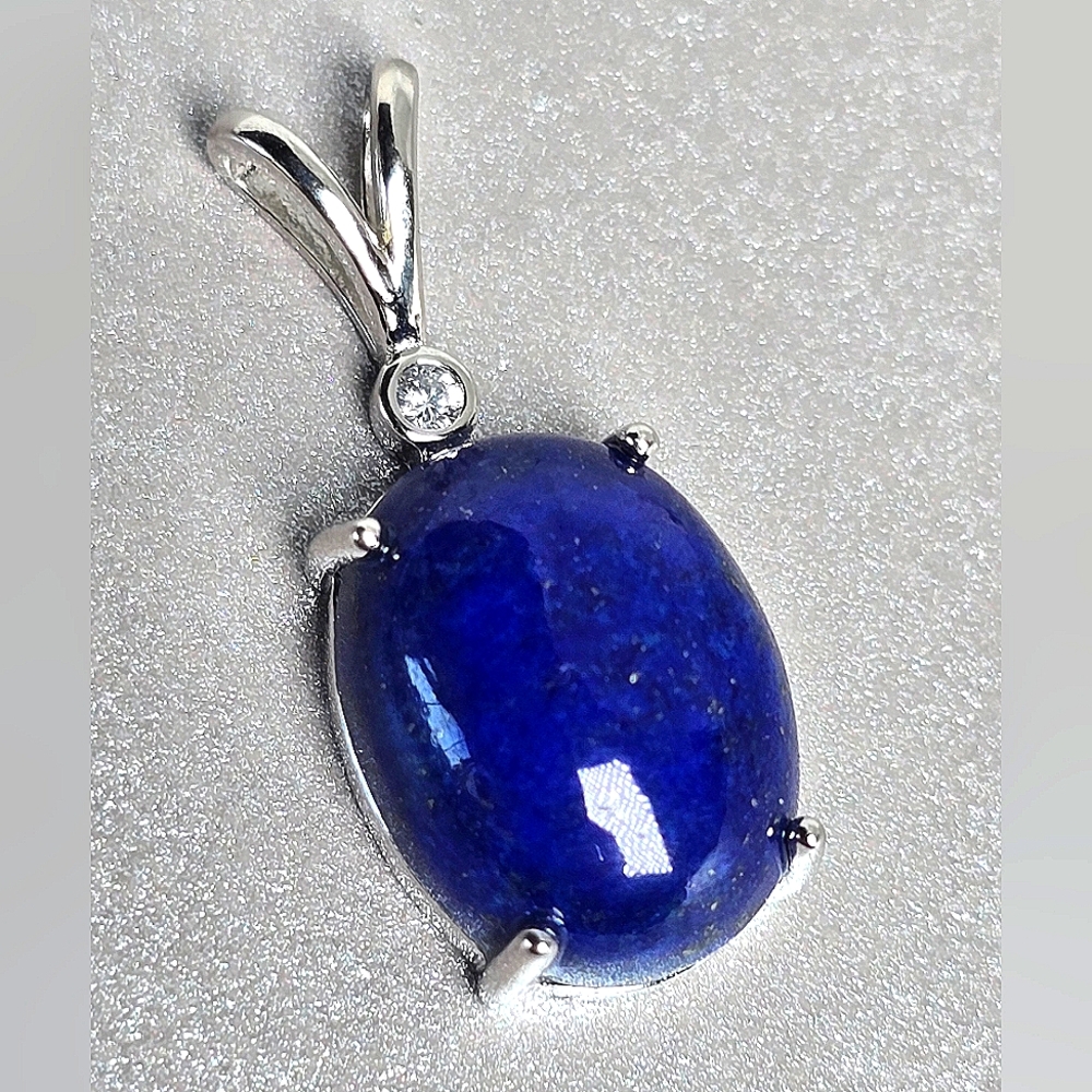 Natural Lapis Lazuli 925 Sterling Silver Pendant