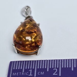 Natural Amber & Citrine 925 Sterling Silver Pendant