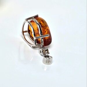 Natural Amber & Citrine 925 Sterling Silver Pendant