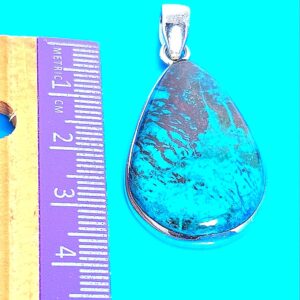 Natural Large Chrysocolla 925 Sterling Silver Pendant