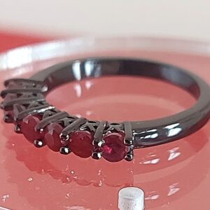 Heated Natural Red Ruby 925 Sterling Silver Ring Sz 8