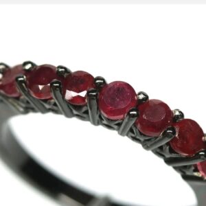 Heated Natural Red Ruby 925 Sterling Silver Ring Sz 8