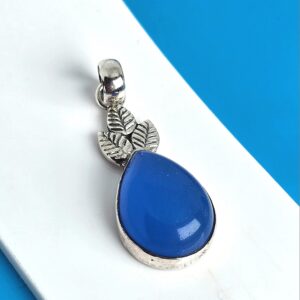 Natural Chalcedony 925 Sterling Silver Pendant