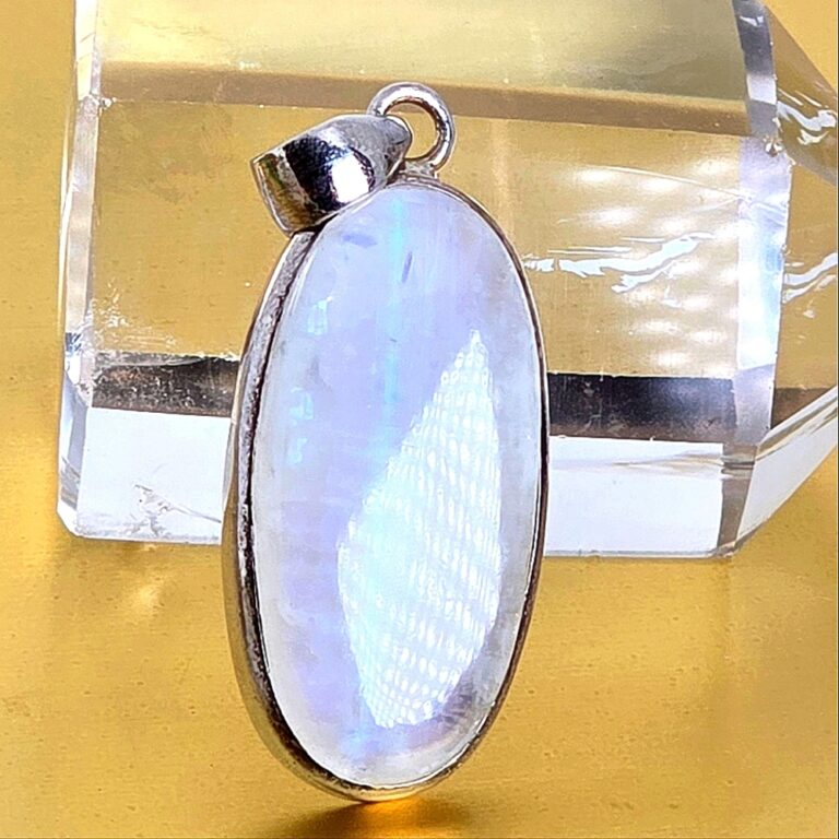 Massive 1.6x3.5cm Natural Moonstone 825 Sterling Silver Pendant