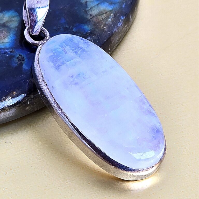 Massive 1.6x3.5cm Natural Moonstone 825 Sterling Silver Pendant