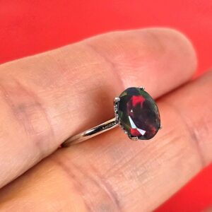 Natural Black Opal (top quality) 925 Sterling Silver Ring Sz 7.5