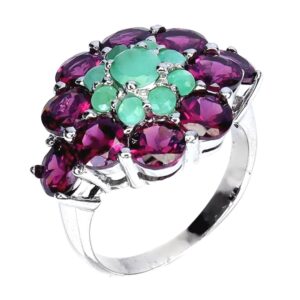 Natural Rhodolite Garnet 5mm, Emerald Gemstone 925 Sterling Silver Ring Sz 7.5