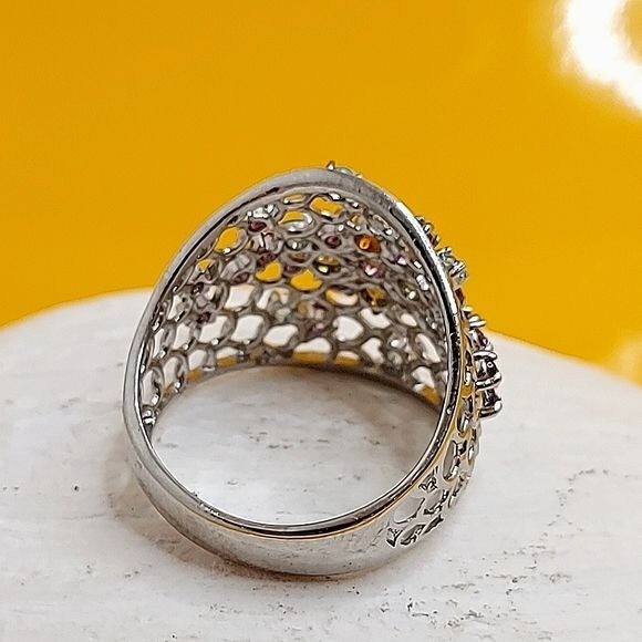 Natural Tourmaline, Apatite, Rhodolite Garnet 925 Sterling Silver Ring Sz 7.5β - Image 3