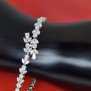 925 Sterling Silver Bracelet 7.5" with Genuine Moissanite Gemstones.