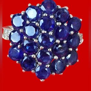 925 Sterling Silver Ring Sz 9 with Natural Sapphire